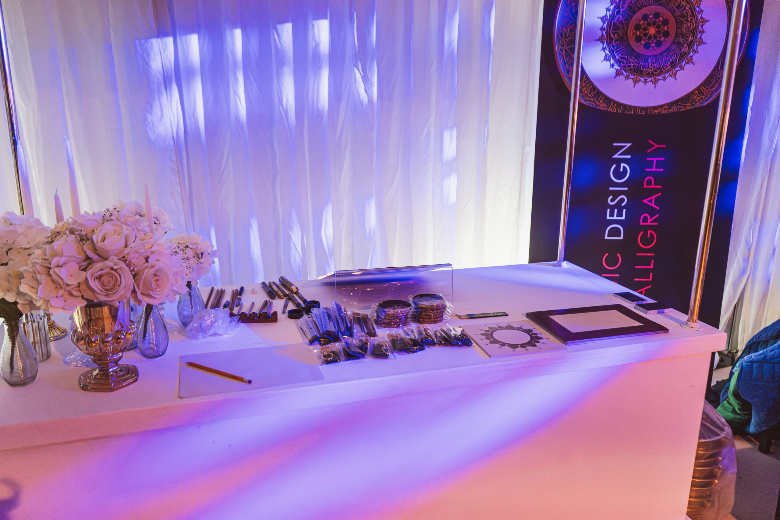 Live calligraphy at an event